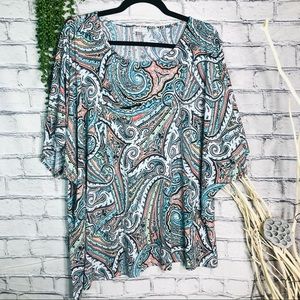 •🌼3/$30🌼VIP knits Printed Short Sleeve Blouse 14/16